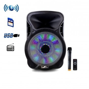 BEFREE SOUND 15 INCH BLUETOOTH RECHARGEABLE PARTY SPEAKER WITH ILLUMINATING LIGHTS