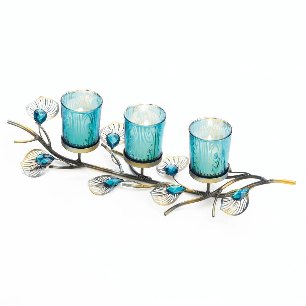 PEACOCK INSPIRED CANDLE TRIO