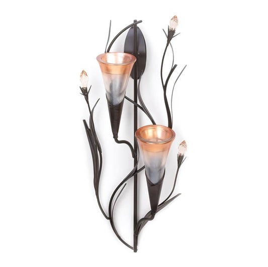 DAWN LILIES CANDLE WALL SCONCE