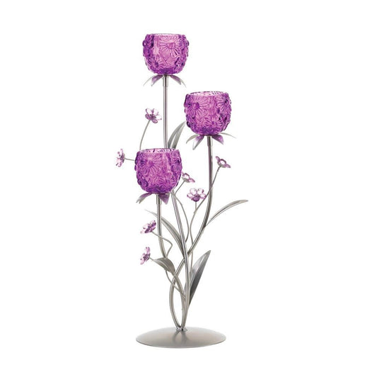 FUCHSIA BLOOMS CANDLEHOLDER